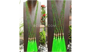 buddha head chrome gold tassels necklaces crystal beads 3color